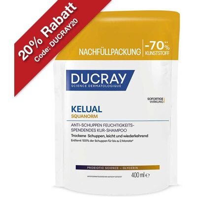 DUCRAY KELUAL SQUANORM Shampoo Trockene Schuppen REFILL 400ml DUCRAY KELUAL SQUANORM Shampoo Trockene Schuppen REFILL 400ml