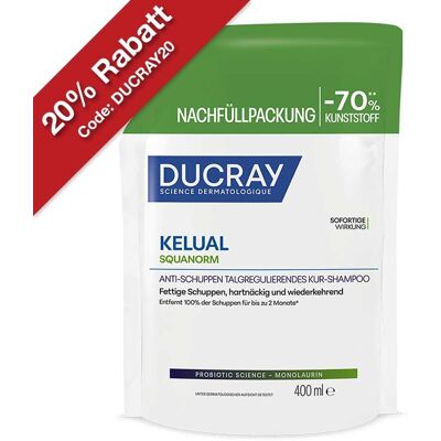 DUCRAY KELUAL SQUANORM Shampoo Fettige Schuppen REFILL 400ml DUCRAY KELUAL SQUANORM Shampoo Fettige Schuppen REFILL 400ml