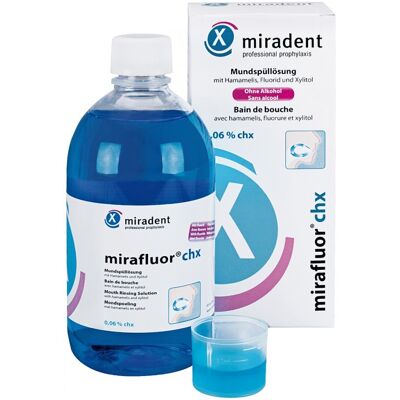 Miradent Mirafluor Chx Mundspüllösung - Chlorhexidin 0,06% - Fluorid 250ppm Miradent Mirafluor Chx Mundspüllösung - Chlorhexidin 0,06% - Fluorid 250ppm