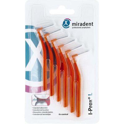 Miradent Interdentalbürste I-prox L 0,8 mm orange 6stk Miradent Interdentalbürste I-prox L 0,8 mm orange 6stk