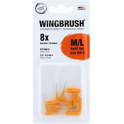 Wingbrush Refill-set Interdentalb.iso 3 medius /large 8stk Wingbrush Refill-set Interdentalb.iso 3 medius /large 8stk