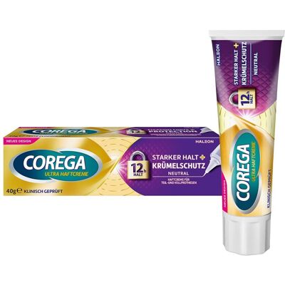Corega Ultra Haftcreme Starker Halt+Krümelschutz 40g Corega Ultra Haftcreme Starker Halt+Krümelschutz 40g