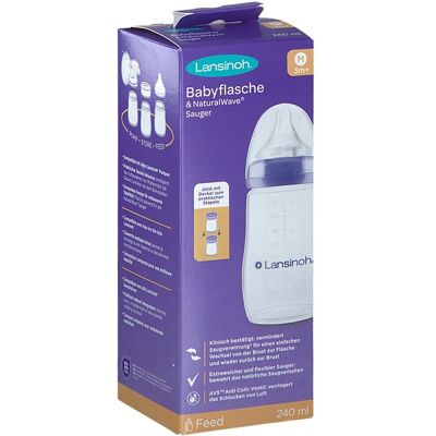 Lansinoh Naturalwave Babyflasche 240ml & Sauger M 1stk Lansinoh Naturalwave Babyflasche 240ml & Sauger M 1stk