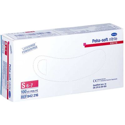 Peha Soft nitrile white Unt.hands. pud.fr. unsteril S 100stk Peha Soft nitrile white Unt.hands. pud.fr. unsteril S 100stk