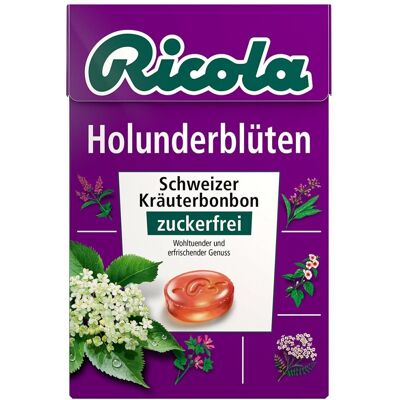 Ricola ohne Zucker Box Holunderblüten Bonbons 50g Ricola ohne Zucker Box Holunderblüten Bonbons 50g