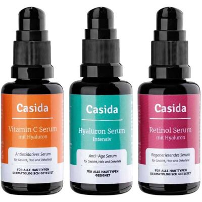 Casida Anti-aging Set Retinol Vitamin C Hyaluron Serum 90ml Casida Anti-aging Set Retinol Vitamin C Hyaluron Serum 90ml