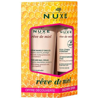 Nuxe Rêve de Miel Hand- und Nagelcreme - Feuchtigkeitsspendender Lippenbalsam Nuxe Rêve de Miel Hand- und Nagelcreme - Feuchtigkeitsspendender Lippenbalsam