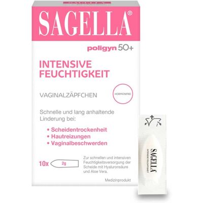 Sagella Poligyn 50+ Intensive Feuchtigkeit Ovula 10stk Sagella Poligyn 50+ Intensive Feuchtigkeit Ovula 10stk