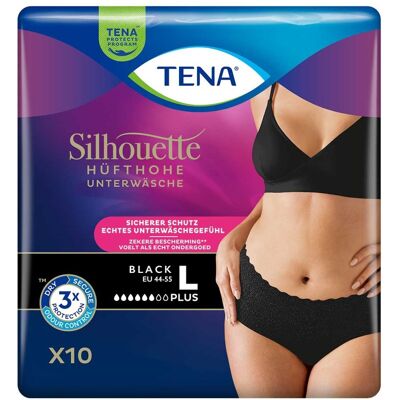 TENA - Silhouette Plus - Schwarz - Large - Incontinence-Unterhosen TENA - Silhouette Plus - Schwarz - Large - Incontinence-Unterhosen