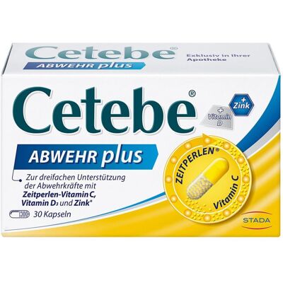 STADA Cetebe Abwehr plus Vitamin C+Vitamin D3+Zink Kapseln - Nahrungsergänzung STADA Cetebe Abwehr plus Vitamin C+Vitamin D3+Zink Kapseln - Nahrungsergänzung