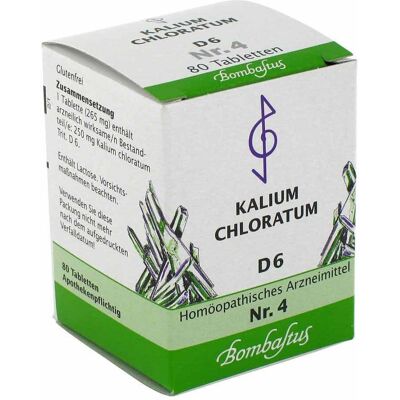 Bombastus Biochemie 4 Kalium chloratum D6 Tabletten 80stk Bombastus Biochemie 4 Kalium chloratum D6 Tabletten 80stk