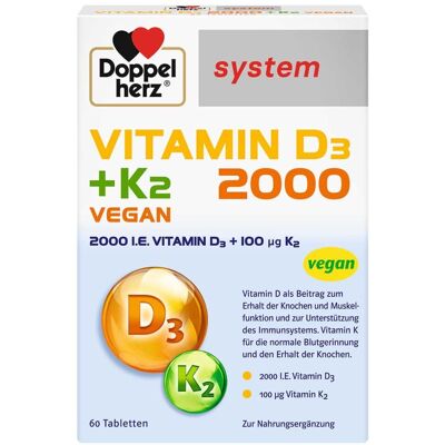 DOPPELHERZ - Vitamin D3 2000+K2 System DOPPELHERZ - Vitamin D3 2000+K2 System