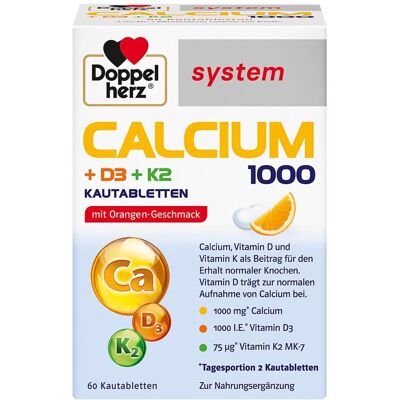 Doppelherz Calcium 1000+D3+K2 system - Nahrungsergänzungsmittel Doppelherz Calcium 1000+D3+K2 system - Nahrungsergänzungsmittel