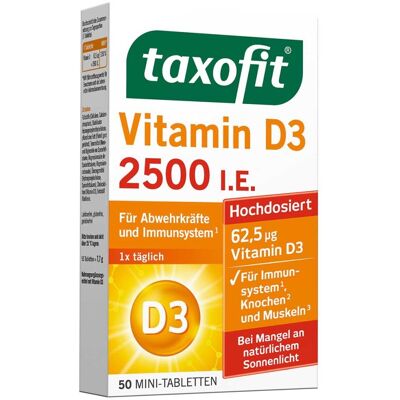 Taxofit Vitamin D3 2500 I.E. Tabletten 50stk Taxofit Vitamin D3 2500 I.E. Tabletten 50stk