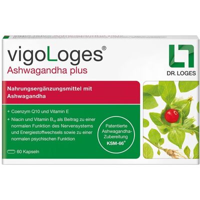 Dr. Loges + Co. GmbH Vigologes Ashwagandha plus Kapseln - Nahrungsergänzungsmittel Dr. Loges + Co. GmbH Vigologes Ashwagandha plus Kapseln - Nahrungsergänzungsmittel