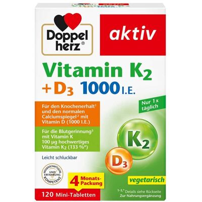 DOPPELHERZ Vitamin K2+D3 1000 I.E. - Vitamine und Nahrungsergänzung DOPPELHERZ Vitamin K2+D3 1000 I.E. - Vitamine und Nahrungsergänzung