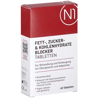 pharmedix GmbH N1 Fett-, Zucker- & Kohlenhydrate Blocker - 45 Tabletten pharmedix GmbH N1 Fett-, Zucker- & Kohlenhydrate Blocker - 45 Tabletten