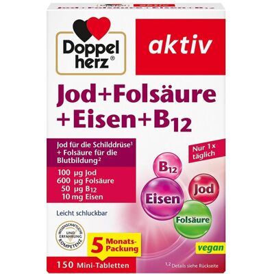 Doppelherz Jod+folsäure+eisen+b12 Tabletten 150stk Doppelherz Jod+folsäure+eisen+b12 Tabletten 150stk