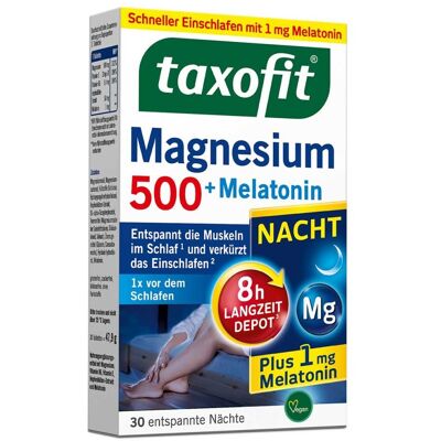 Taxofit Magnesium 500 Nacht + Melatonin Tabletten 30stk Taxofit Magnesium 500 Nacht + Melatonin Tabletten 30stk