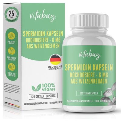 Vitabay Spermidin 6 mg hochdosiert Kapseln 120stk Vitabay Spermidin 6 mg hochdosiert Kapseln 120stk