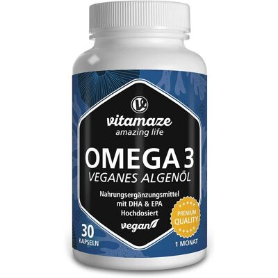 Vitamaze Omega-3 Vegan Algenöl Hochdosiert Kapseln 30stk Vitamaze Omega-3 Vegan Algenöl Hochdosiert Kapseln 30stk
