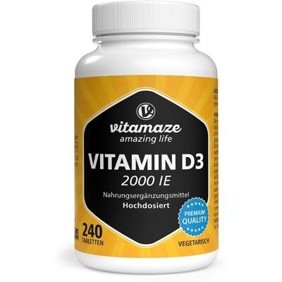 Vitamaze Vitamin D3 2.000 IE Tabletten vegetarisch 240stk Vitamaze Vitamin D3 2.000 IE Tabletten vegetarisch 240stk