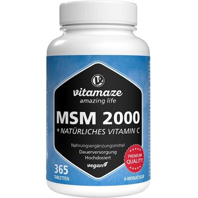 Vitamaze MSM 2000+ Vitamin C Acerola Tabletten 365stk Vitamaze MSM 2000+ Vitamin C Acerola Tabletten 365stk