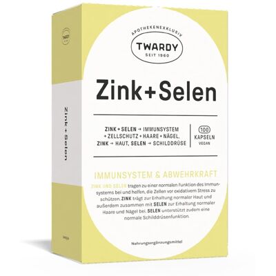Twardy Zink + Selen Kapseln vegan 100stk Twardy Zink + Selen Kapseln vegan 100stk