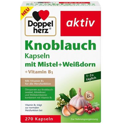 Doppelherz Knoblauch Mistel + Weißdorn + Vitamin B1 270stk Doppelherz Knoblauch Mistel + Weißdorn + Vitamin B1 270stk