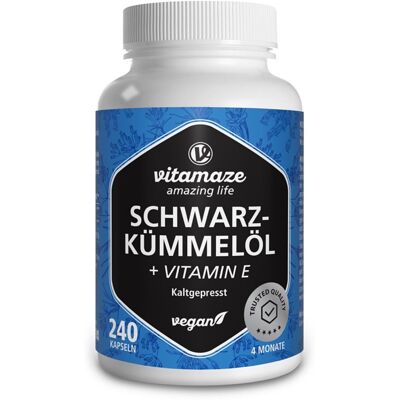 Vitamaze Schwarzkümmelöl 500 mg + Vitamin E Kapseln 240stk Vitamaze Schwarzkümmelöl 500 mg + Vitamin E Kapseln 240stk