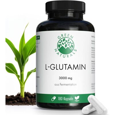 Green Naturals® L-Glutamin 3000 mg vegan Kapseln 180stk Green Naturals® L-Glutamin 3000 mg vegan Kapseln 180stk