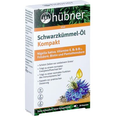 Hübner Naturarzneimittel GmbH Hübner Schwarzkümmel-Öl Kompakt Kapseln 30stk Hübner Naturarzneimittel GmbH Hübner Schwarzkümmel-Öl Kompakt Kapseln 30stk