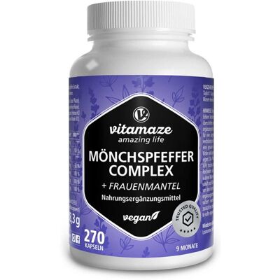 Vitamaze Mönchspfeffer Komplex + Frauenmantel Kapseln 270stk Vitamaze Mönchspfeffer Komplex + Frauenmantel Kapseln 270stk