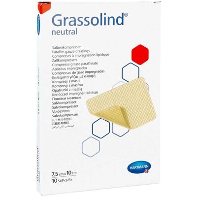 Grassolind Salbenkompressen 7,5x10 cm steril 10stk Grassolind Salbenkompressen 7,5x10 cm steril 10stk