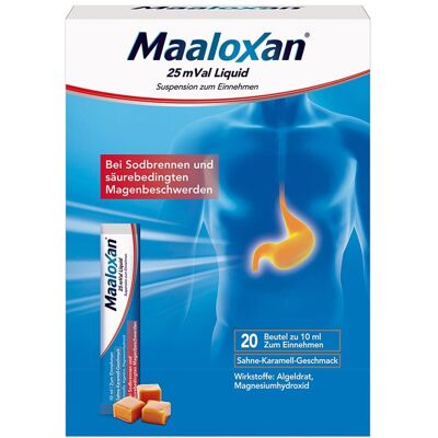 Maaloxan 25 mVal Liquid Beutel Sahne-Karamell bei Sodbrennen 20X10ml Maaloxan 25 mVal Liquid Beutel Sahne-Karamell bei Sodbrennen 20X10ml