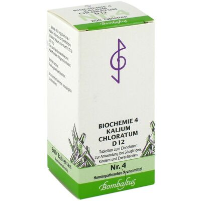 Bombastus Biochemie 4 Kalium chloratum D12 Tabletten 200stk Bombastus Biochemie 4 Kalium chloratum D12 Tabletten 200stk