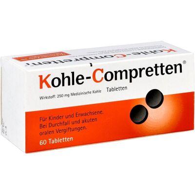 Klinge Pharma GmbH Carbone Compretten - Tabletten, 60 St, Wirkstoff: Medizinische Kohle Klinge Pharma GmbH Carbone Compretten - Tabletten, 60 St, Wirkstoff: Medizinische Kohle