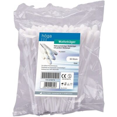 Watteträger 15 cm mit grossen Wattekopf 50stk Watteträger 15 cm mit grossen Wattekopf 50stk