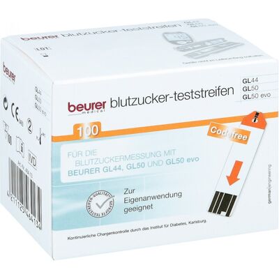 Beurer Gl44/gl50 Blutzucker-teststreifen 100stk Beurer Gl44/gl50 Blutzucker-teststreifen 100stk