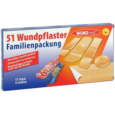 WUNDmed Wundpflaster Familienpackung 6 Grössen 51stk WUNDmed Wundpflaster Familienpackung 6 Grössen 51stk