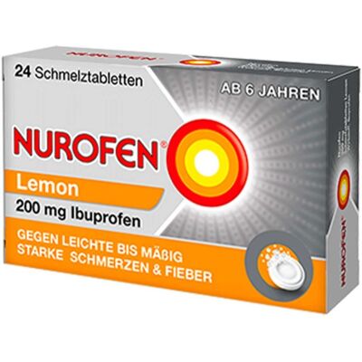 NUROFEN 200 mg Ibuprofen Schmelztabletten Lemon 24stk NUROFEN 200 mg Ibuprofen Schmelztabletten Lemon 24stk