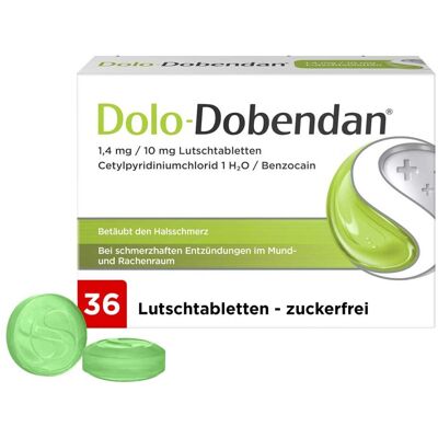 DOLO-DOBENDAN 1,4 mg/10 mg Lutschtabletten - Rachen- und Mundschmerzen DOLO-DOBENDAN 1,4 mg/10 mg Lutschtabletten - Rachen- und Mundschmerzen