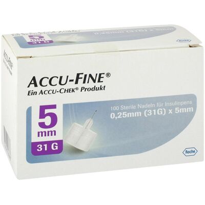 Roche Accu Fine sterile Nadeln 31 G 5 mm für Insulinpens Roche Accu Fine sterile Nadeln 31 G 5 mm für Insulinpens