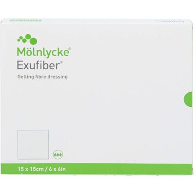 MÖLNLYCKE HEALTHCARE Exufiber 15x15 cm Gel-Faserverband - Verband MÖLNLYCKE HEALTHCARE Exufiber 15x15 cm Gel-Faserverband - Verband
