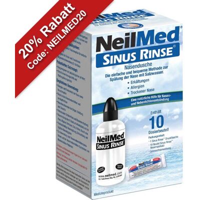 Neilmed® Sinus Rinse Nasendusche + 10 Dosierbeutel Nasenspülsalz 1Pck Neilmed® Sinus Rinse Nasendusche + 10 Dosierbeutel Nasenspülsalz 1Pck