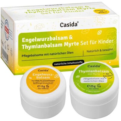 Casida Engelwurzbalsam & Thymianbalsam mit Myrte Kinder Set 40g Casida Engelwurzbalsam & Thymianbalsam mit Myrte Kinder Set 40g