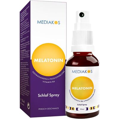 Melatonin Ashwagandha Mediakos Schlaf Spray Vegan 50ml Melatonin Ashwagandha Mediakos Schlaf Spray Vegan 50ml