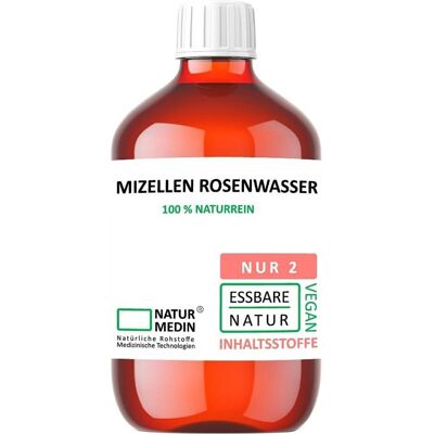 Naturmedin Mizellenwasser mit Rosenwasser PET 500ml Naturmedin Mizellenwasser mit Rosenwasser PET 500ml
