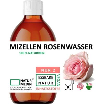 Naturmedin Mizellenwasser mit Rosenwasser PET 250ml Naturmedin Mizellenwasser mit Rosenwasser PET 250ml