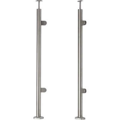 PSG Endpfosten rechts/links ø 42,4x1060mm AISI304 2 Glashalter bodenmontiert PSG Endpfosten rechts/links ø 42,4x1060mm AISI304 2 Glashalter bodenmontiert